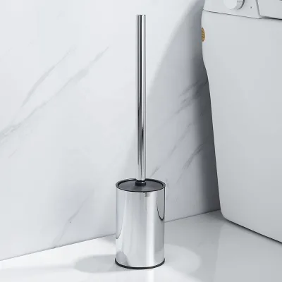 Floor Standing & Wall Mountable Hotel Use Stainless Steel Toilet Brush Holder Set