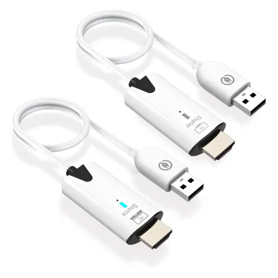 Wireless for Transmitter & Receiver Plastic HLVISUS 1080P 98.4ft 30M Range for Laptop/Smartphone to HDTV/Projector