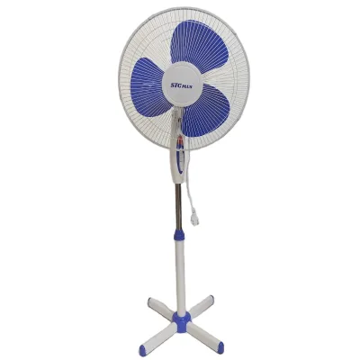 Compact and Lightweight 16-inch  Blue and White Color Three-leaf Iron Mesh Household Stand Fan