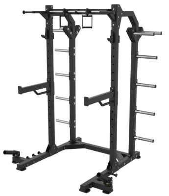Commercial Heavy Duty Power Rack Multi-Function Squat Stand with Weight Storage Landmine and Band Pegs for Strength Training
