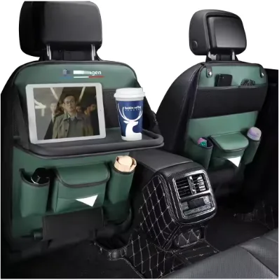 High Quality Auto Car Back Seat Organizer with Desk Tray Leather Protect Cover Wholesale for Public Use