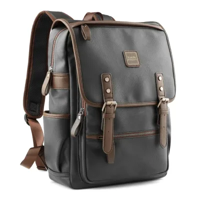 Mochila Vintage Retreat Small Women Backpack Men Leather Rucksack Bag for Teen
