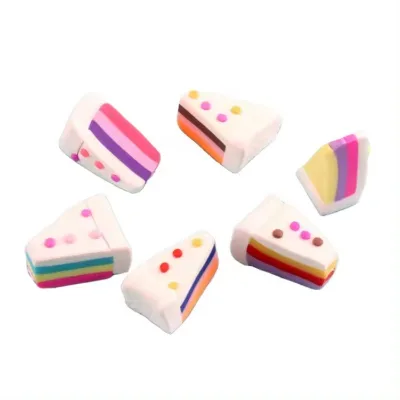 Flat Back Triangle Cake Cabochons Mix Colors Simulation Food Polymer Clay Resin Artifical Souvenir Style