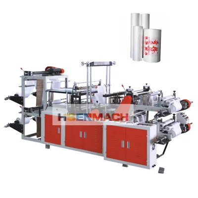 Double Line Fully Automatic Poly Bags Rolling Supermarket Core Plastic Bag Roll Machine Production Manufacturer