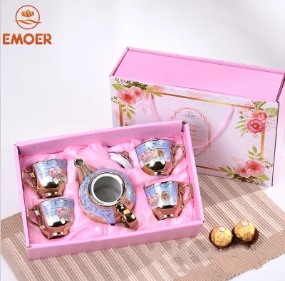 EMOER 5pcs Sets Ceramic Tea Set