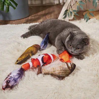 New Fish Shape Cat Toys Bite-resistant and Scratch-resistant Plush Cat Toys with Catnip Pet Products