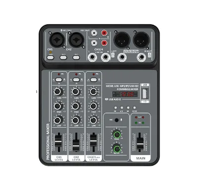 Factory Private Model 4-Channel USB Mixer Small Sound Card Home Live Broadcast Recording Stage Conference