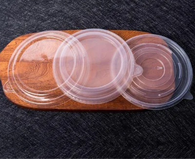 Wholesale Disposable Kraft Paper Bowl Anti-Fog Plastic Lid Universal Full Box Customized Size Food Salad Plate PP PET OPS
