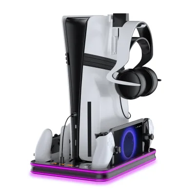 Multi-Functional Charging Storage Stand Quick Charger With RGB Light Widely Compatibility For PS5/PS5 Slim/Ps5 Pro/PS5 Portal