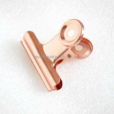 50mm Copper Color Bread Sealing Bag Spring Clip Binder Clamp Paper Metal Bulldog Clip for Name Post Card Test Examination Paper