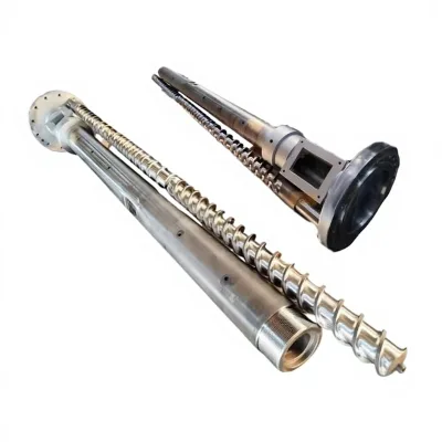 ALVEN 38CrMoAl New Technology Bimetallic Coating Screw Barrel 58-60 HRC Hardness for PET Pelleting Extruder (Long Service Life)