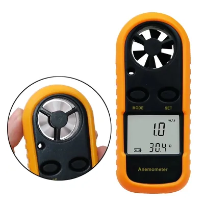 Handheld Digital Anemometer 0-30m/s Wind Speed Meter -10 ~ 45C Temperature Tester Anemometro With LCD Backlight Display