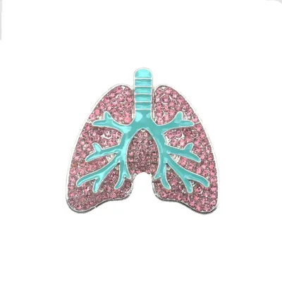 Nurse Accessories Metal Medical Jewelry Nurse Doctor Brooch Rhinestone Nursing Pins Respiratory Therapist Lung Brooches