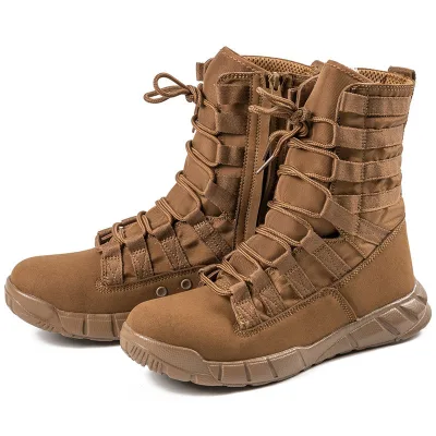 Outdoor Hiking Leather Desert Boots Lace-Up Lightweight Breathable Male Ankle Boots Jungle Shoes