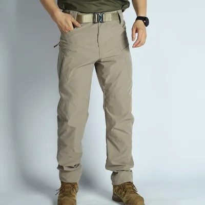 Men's IX8 Waterproof Pant Softshell Tactical Pant Hiking Hunting Cargo Multi Pockets Work Pants for Spring Autumn Long Trousers