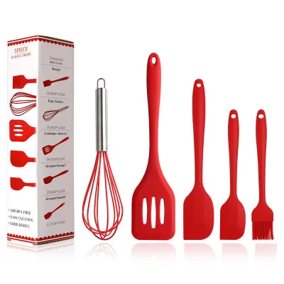 Elegant 5-Piece Silicone Kitchen Utensil Set Gift Box for Home Bakery Supplies Baking Pastry Tools Sets