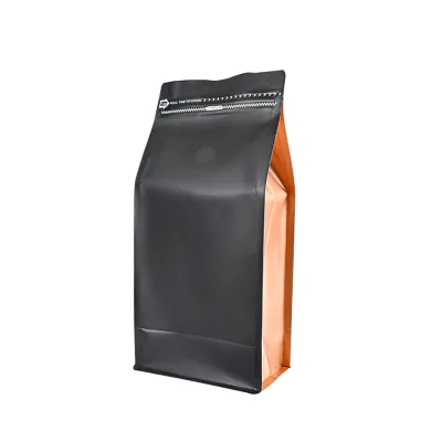 Custom Capacity 8 Side Sealing Coffee Bag Aluminum Foil Packaging Pouch With Degassing Valve