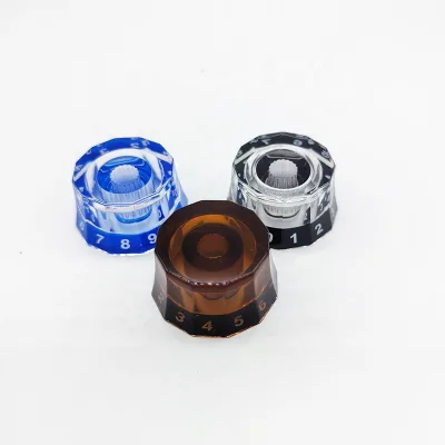 Twelve-Sided Prismatic Guitar Volume Button and Timbre Knob Cap LP Potentiometer Cap for Electric Bass and Guitar Amplifier