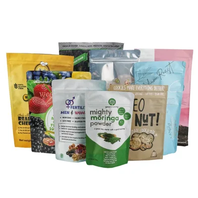 100g 250g Custom Printed Food Packaging Aluminum Foil Stand up Ziplock Pouch Mylar Bags for Mushroom Chicharon