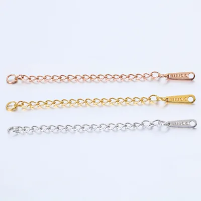 18k Gold Plated Necklace Extenders Delicate Necklace Extender Chain 2 Inches Hypoallergenic in Gold or Silver