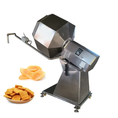 Stainless Steel Automatic Nut Flavor Snack Food Octagonal Seasoning Machine Potato Chips Mixing Machine