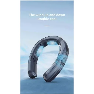 Hands-Free Rechargeable Neck Fan with 360 Airflow & Enhanced Safety Grille Design
