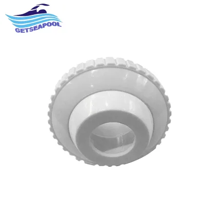 Pool and Spa Eyeball Jet 1.5" Threaded to Slotted Nozzle White Adjustable MIP Thread Flow Inlet Fitting
