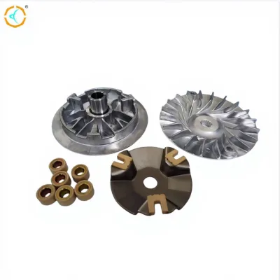 Complete CVT Front Drive Pulley Variator Set with Roller Weights Direct Fit Replacement for 155cc Scooter