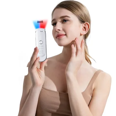 OEM & ODM Wholesale Supplierbeauty Machine Facial Skin Scrubber Face Cleaning Shovel Peeling Red & Blue Light