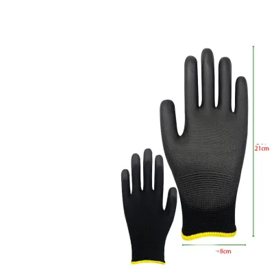 Oem Customized logo Design Nylon Dust Free Anti Static Coated Labor protection Rubber Rubber Coated Rubber Dipped Palm Gloves