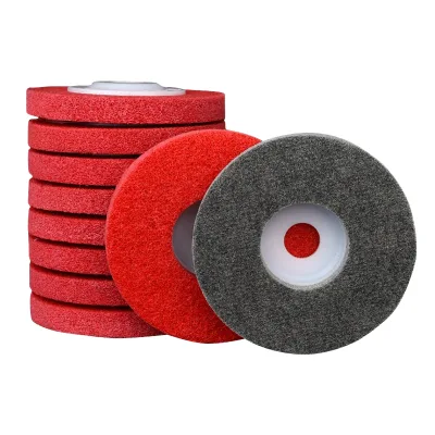Premium Red Nylon Polishing Disc 4inch Durable Fiber Grinding Wheel for Surface Prep & Mirror Finish, Industrial Abrasive Tool