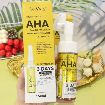 Organic Vegan Chemical AHA Mousse Amino Acid Facial Cleanser Cream with Cleansing Brush Head