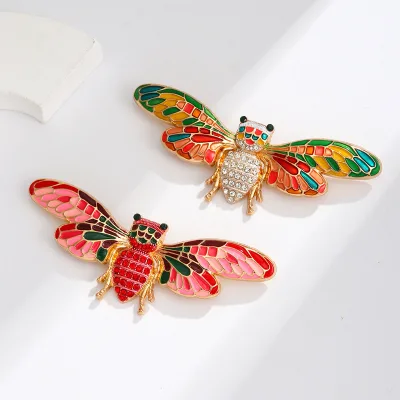 Fashionable High-end Light Luxury Insect Brooch Retro Enamel Colorful Butterfly Brooch