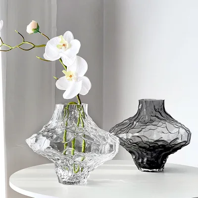 Handmade Nordic Vase Tabletop Art Rustic Glass Flower Bud Ceramic Vase for Living Room Decoration