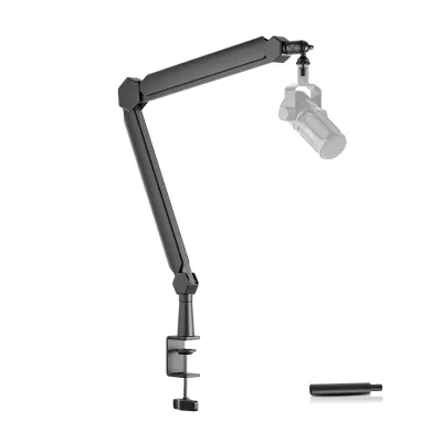 For BM66 Universal Adjustable Boom Arm Stand Durable Sturdy Metal Plastic Microphone Holder Shock Mount 360 Degree