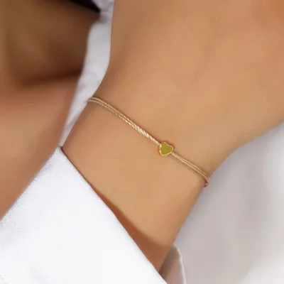 Sweet Tiny Love Heart Bracelet Bohemian Adjustable String Rope for Friendship Gift