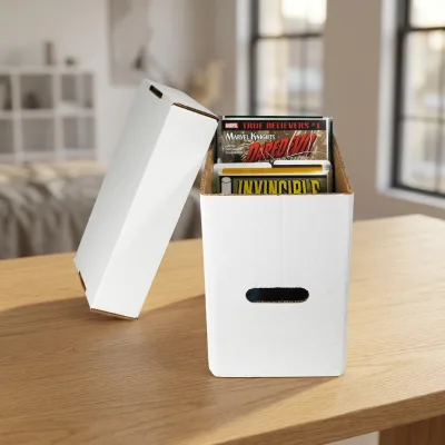 OEM Custom Printed Corrugated Cardboard Collector Box for Comic Books Storage Display Packaging