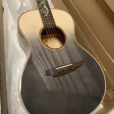 Xlarry F1 High Quality 38 Inch Handmade Acoustic Guitar Solid Top Black Blue Ebony Rosewood for Professional Performances