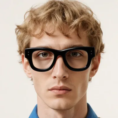 FU6633 Men's Classic Full-Rim Prescription Glasses Handmade Acetate Frame with Demo Lens Fashion Trend Fast Delivery