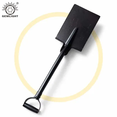 Heavy Duty D-Handle Scoop Shovel Flat Square Point Transfer Spade Carbon Steel Blade Black Powder Coated for Gardening Farming
