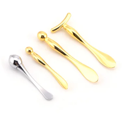 Wholesale Custom Zinc Alloy 360° Rotating Eye Cream Applicator Metal Facial Massage Roller Cosmetic Spatula