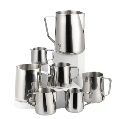 Modern Design 304 Stainless Steel Multi Capacity Customizable Colors With Handle Milk Pot Coffee Latte Latte Cup