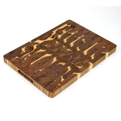 Acacia Cutting Board Endgrain Chopping Board Walnut Teak Wood With Juice Groove Large Wooden Customized Laser Logo Rectangle 100
