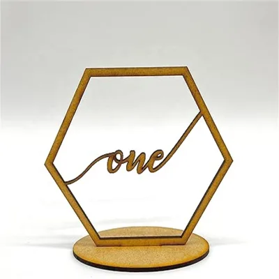 Business Easy to Read Wedding Hexagon Table Number Acrylic Transparent Gold Edge Table Number for Wedding Business
