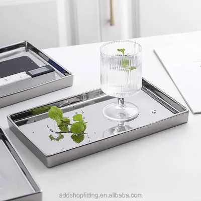 4 Size Luxury Storage Silver Cosmetic Candle Spa Bathroom Ceramic Tray for Hotels