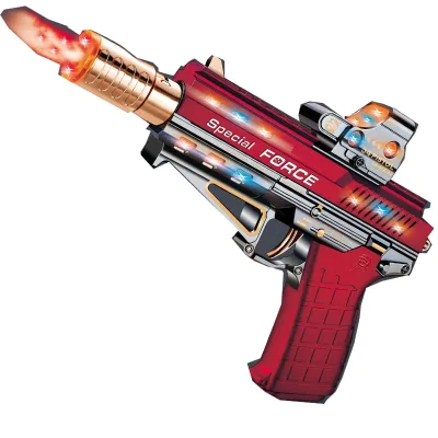 KK NEW Electric Toy Gun With Spray;Children Sound Light Vibration Gun;Battery Operated Gun Toy with Light & Sound;Kids Shooting