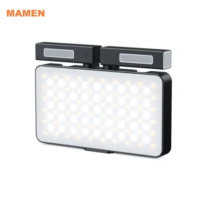X.MAMEN Rechargeable Portable Dimmable Led New Light Flat Panel RGB 10W LED 4000Mah RGB Power Bank RGB Light With Microphone
