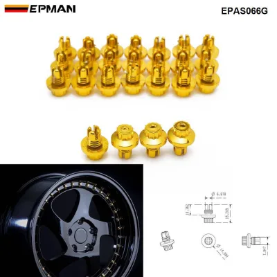 EPMAN Plastic Wheels Rivets Fits AH Ds Series Wheel Rims Cap Lip Screw Bolt Tires for Car Rim Decoration 25PCS/BAG EPAS066G