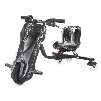 350W Kids Drift Trike 36V Electric Ride on Car with Seat & LED Lights 3-Wheel Drift Scooter for Children Age 3-12