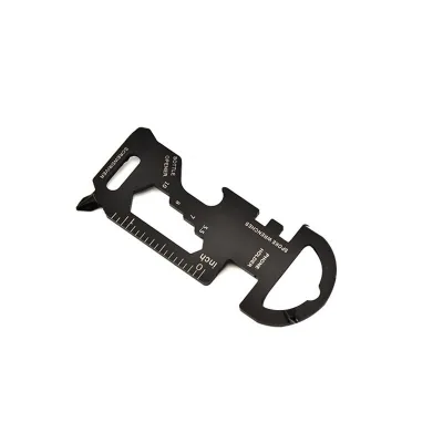 EDC Stainless Steel Key Chain Outdoor Multi Function Black Seek Survival Tool Card Simple Small Bottle Opener 2 5hxD1